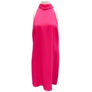 Brandon Maxwell Hot Pink Bow Detail Sleeveless Crepe Cocktail Dress